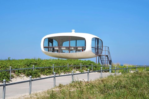 Former rescue tower, beach watch tower, by the architect Ulrich Müther, Müther Tower, modern