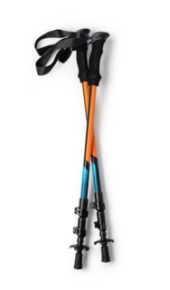 Trekking or hiking poles isolated on white background