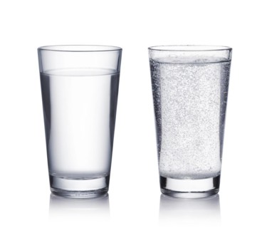 glass of water on a white background