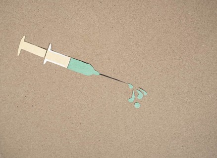 Medical syringe, theme vaccination Silhouette