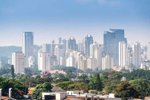 View of Sao Paulo city the biggest finance city in Brazil