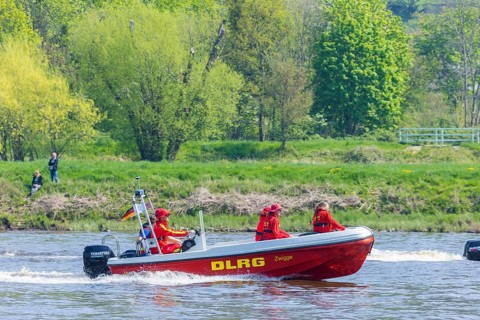 Rescue boat of the DLRG
