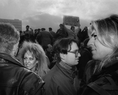 Tamara Danz, right: Uwe Hassbecker, Germany, Berlin, 04. 11. 1990 (Remembrance) Demo on 4 November