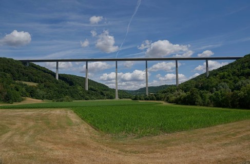 Kochertal bridge near Braunsbach-Geislingen, motorway bridge, Kochertal, Braunsbach, Hohenlohe,