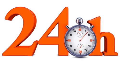 3D illustration of an 24 hours concept