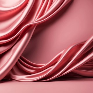 A close-up of draped pink silky fabric showcasing its smooth, shiny texture and elegant flow, AI