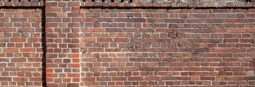 Uniform brick wall with no recognisable features, Bottrop, North Rhine-Westphalia, Germany, Europe