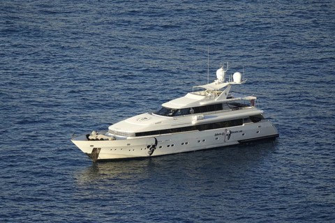 38 metre long superyacht Indigo Star owned by Robert Geiss from the RTL II reality soap Die