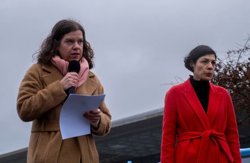 Germany, Berlin, 3 February 2024, Speakers: (from left to right) Jeanette Gusko (Correctiv), Elena