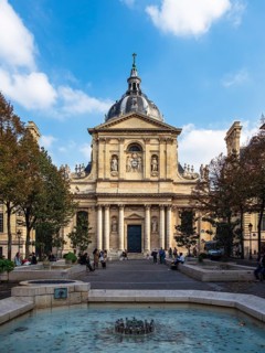View of the Sorbonne University in Paris, France, Europe