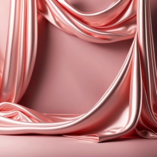 Draped pink silk fabric with a luxurious shine and smooth folds, AI generated