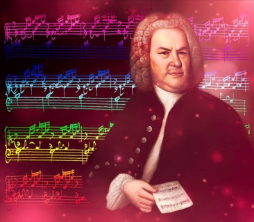 Johann Sebastian Bach, 1685, 1750, German composer, digital edited according to a painting by Elias