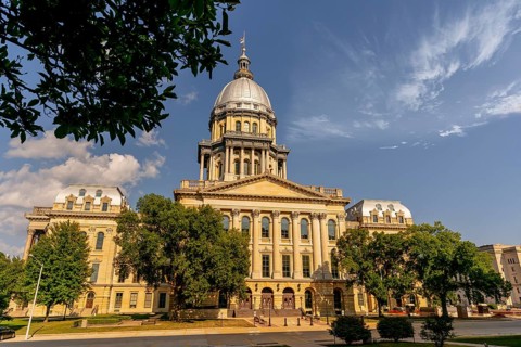 August 24, 2020, Springfield, Illinois, USA: The Illinois State Capitol, located in Springfield,