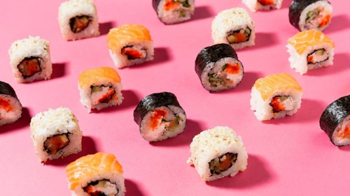 Variety sushi rolls