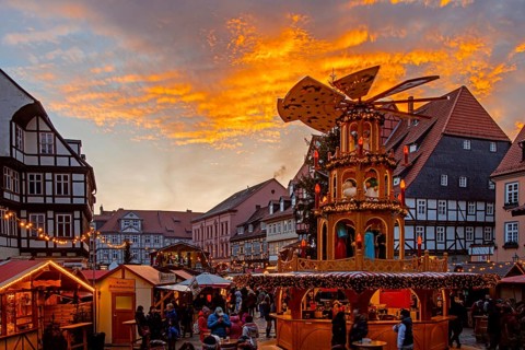 Christmas Market Quedlinburg Harz Evening Atmosphere
