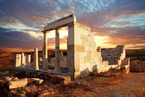Greek Temple of Dimitras - Naxos Cylcades Islands, Greece, Europe