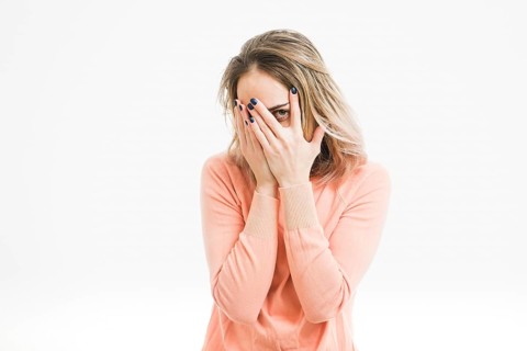 Embarrassed woman
