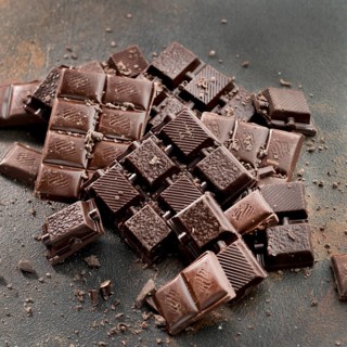 Close up view delicious chocolate tablets