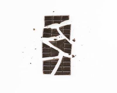 Flat lay minimalist chocolate bar. Resolution and high quality beautiful photo
