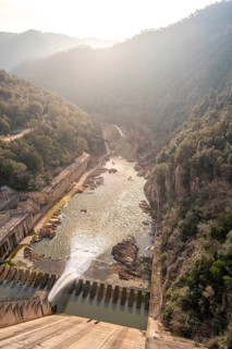 Minimum discharge of water into the Panta de Sau dam with four percent water of its capacity in the