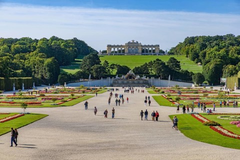 Gardens of Schönbrunn Palace in Vienna, Austria, Europe