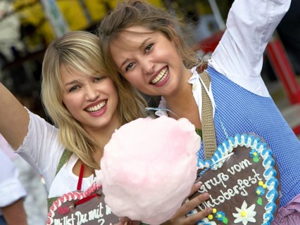Two girls at the Munich Oktoberfest, Model Release: Yes