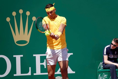 Spanish tennis player Rafael Nadal in the quarter-finals against Dominic Thiem, Monte-Carlo Country