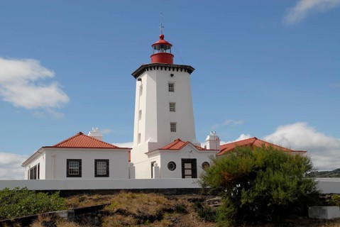 Lighthouse near Manhenha, East of Pico Island, Azores, Portugal (between Baia da Fonte and Baia de