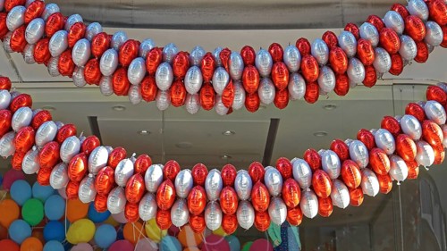 Helium balloon decoration for opening ceremony