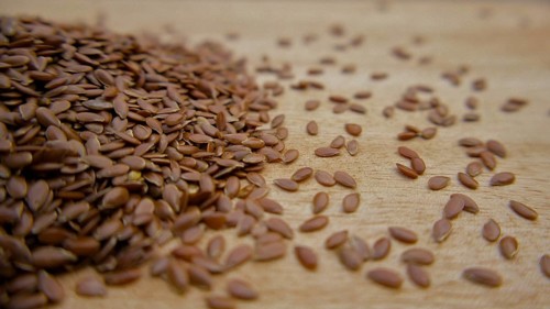 Close up of Flaxseeds (Linseeds) Spread Healthy Food Ingredient