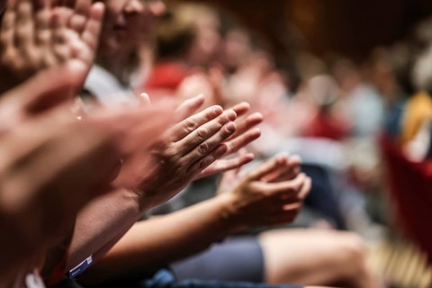 Applause, clapping hands, applauding audience, audience in a hall applauding, Cologne, North