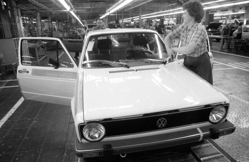 Production of the Golf at the VW plant on 10. 05. 1979 in Wolfsburg, Germany, Europe