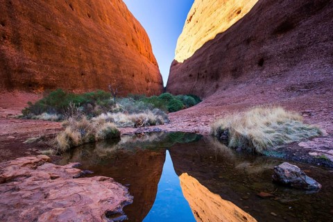 Walpa Gorge at The Olgas on a clear winter#39, s day in the Northern Terrotory in Australia2