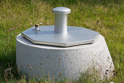 Close-up of drinking water wells from water supplier