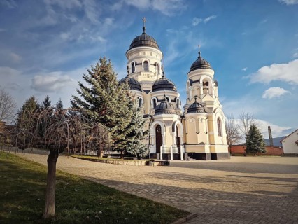 Capriana Monastery outdoors view. Traditional Christian Orthodox church located in Republic of