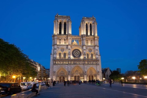 Nightfall in Notre Dame, Paris, Ile-de-france, France, Europe