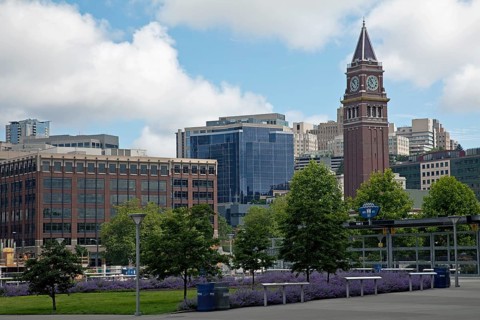 King street station at Pioneer Square district, Seattle, Washington State, USA, North America