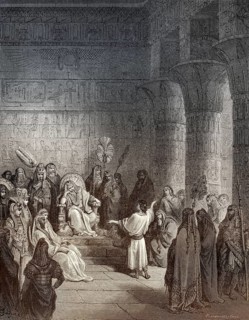 Joseph Interprets Pharaoh's Dream, woodcut by Gustave Doré, woodcut by Gustave Doré