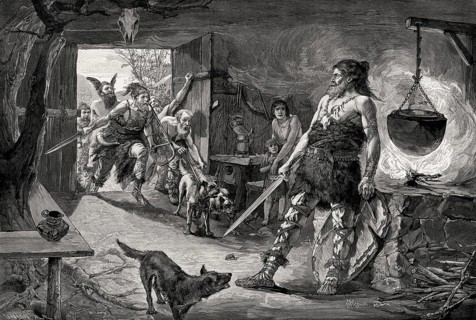 Attack on a Germanic home, early middle ages, Great Migration
