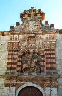 Relief above the entrance on the main façade of the abbey, Monastery of San Pedro de Cardeña,