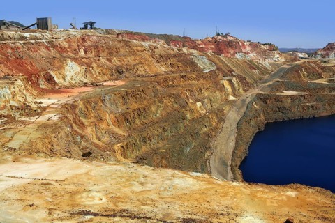 Excavation metal outdoor mine Riotinto in Spain