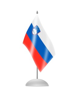 The Slovenia flag. Table Flag. Isolated on white