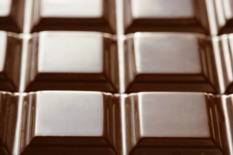 Chocolate brown bar, squares texture, detail macro