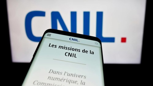 Stuttgart, Germany, 11-21-2023: Smartphone with website of Commission Nationale de l'Informatique