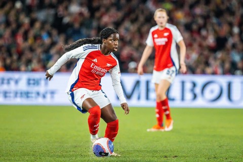 MELBOURNE, AUSTRALIA, MAY 24: Vivienne Lia of Arsenal Women FC competes against A-League All Stars