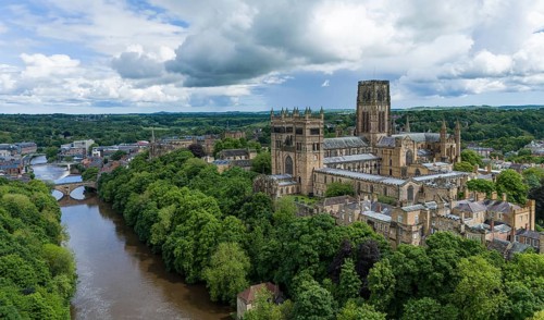 Durham Cathedral is a cathedral in the historic city center of Durham, England, UK. The Durham