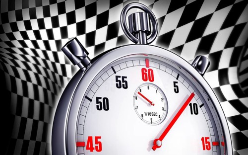 high resolution rendering of a stop watch with a race background