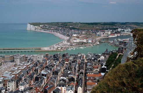 View on Le Treport, Normandy, France, View of Le Treport, Normandy, France, Europe, overview,