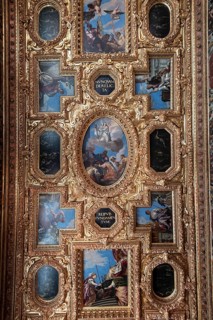 Sala del Collegio, Ornate ceiling, Fresco and ceiling painting, Interior view, Doge's Palace,