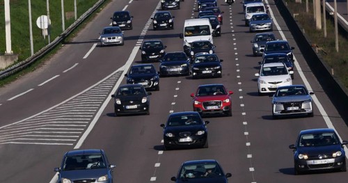 Traffic Jam on Highway A4 near Paris, Car Traffic, France, Europe